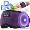 TOPOINT Sleep Mask with Bluetooth Headphones, Breathable Silk Eye Mask for Sleeping Men Women, Bluetooth Sleep Mask Blackout with Speakers, Microphone Handsfree, USB C for Travel Meditation Gifts view 1