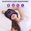 TOPOINT Sleep Mask with Bluetooth Headphones, Breathable Silk Eye Mask for Sleeping Men Women, Bluetooth Sleep Mask Blackout with Speakers, Microphone Handsfree, USB C for Travel Meditation Gifts view 2