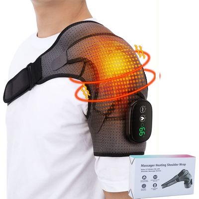 Shoulder Heating pad with Massager for Shoulder Pain Relief, Fast Heated Shoulder Brace Wrap for Left/Right Shoulder Arthritis, Rotator Cuff Bursitis, Frozen Shoulder.