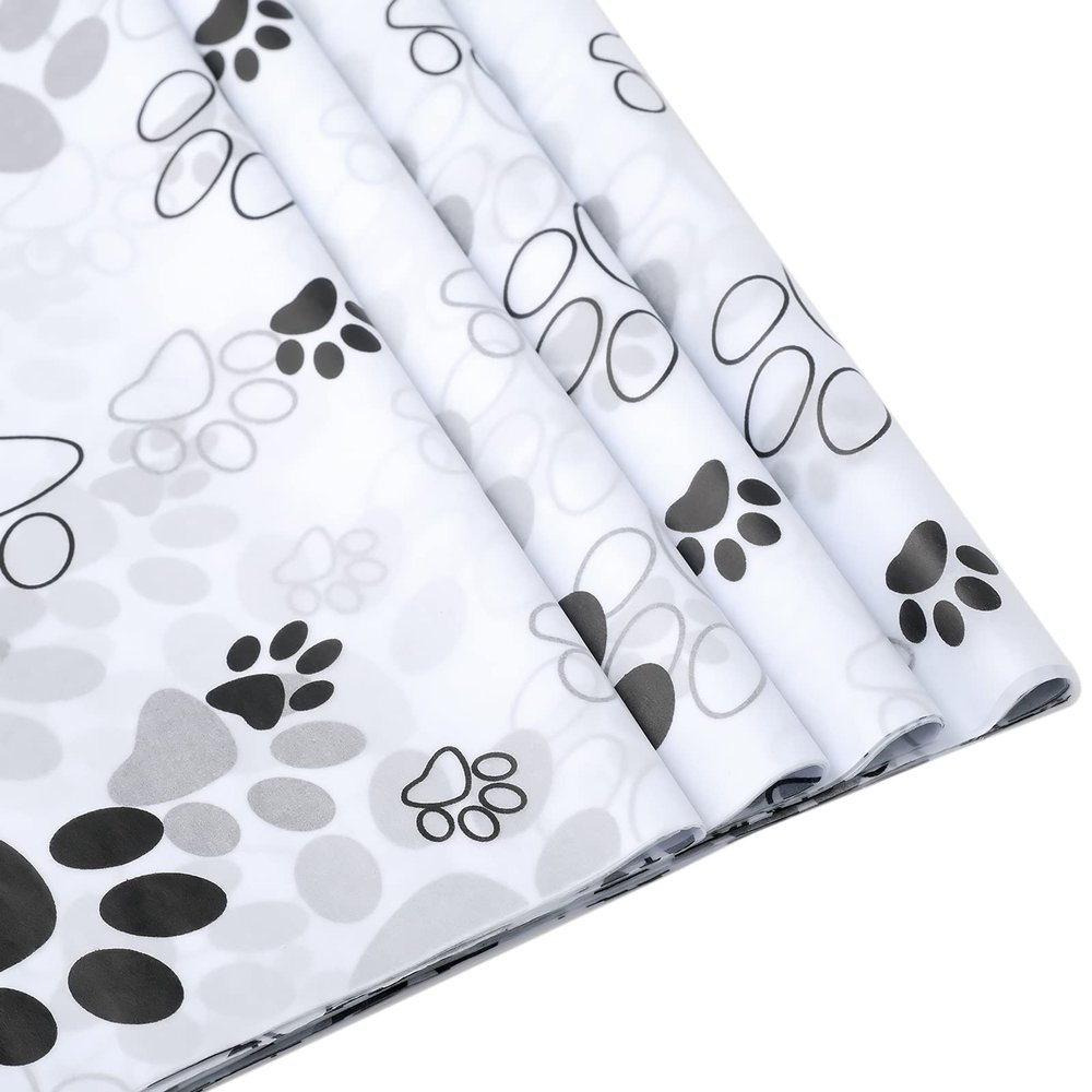 100 Sheets Dog Paw Print Tissue Paper Puppy Paws Gift Wrap Tissue Paper for Gift Bags Christmas Wrapping and DIY Crafts (Dog Paw)