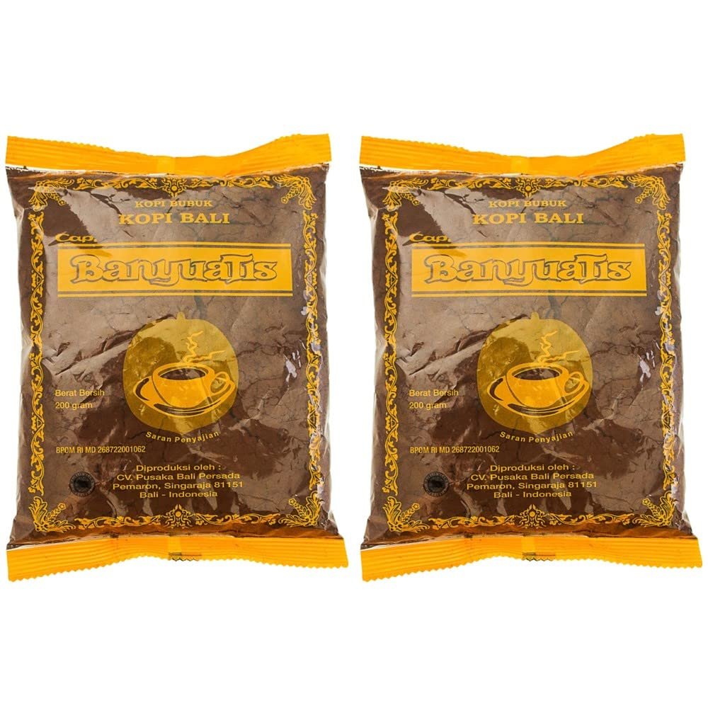 BanyuaTis Bali Coffee Kopi Bali Regular Bag Powder Kopi Bubuk 200g (Pack of 2)