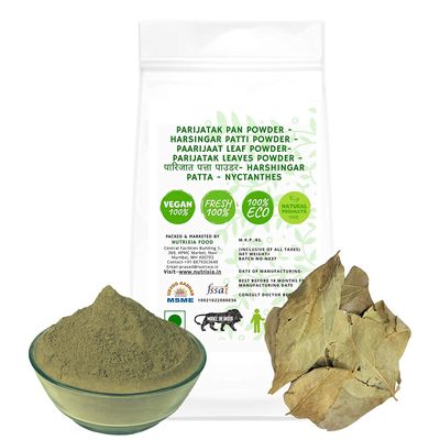 BETT Parijatak Pan Powder - Harsingar Patti Powder - Paarijaat Leaf Powder- Parijatak Leaves,Powder -   - Harshingar Patta - Nyctanthes Arbor-Tristis (50 GMS)