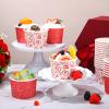 Zopeal 80 Pcs Valentine's Day Ice Cream Cups 9 oz Disposable Valentines Bowls Red Heart Paper Dessert Bowls Treat Snack Soup Cups for Hot or Cold Food Party Supplies Decoration view 2