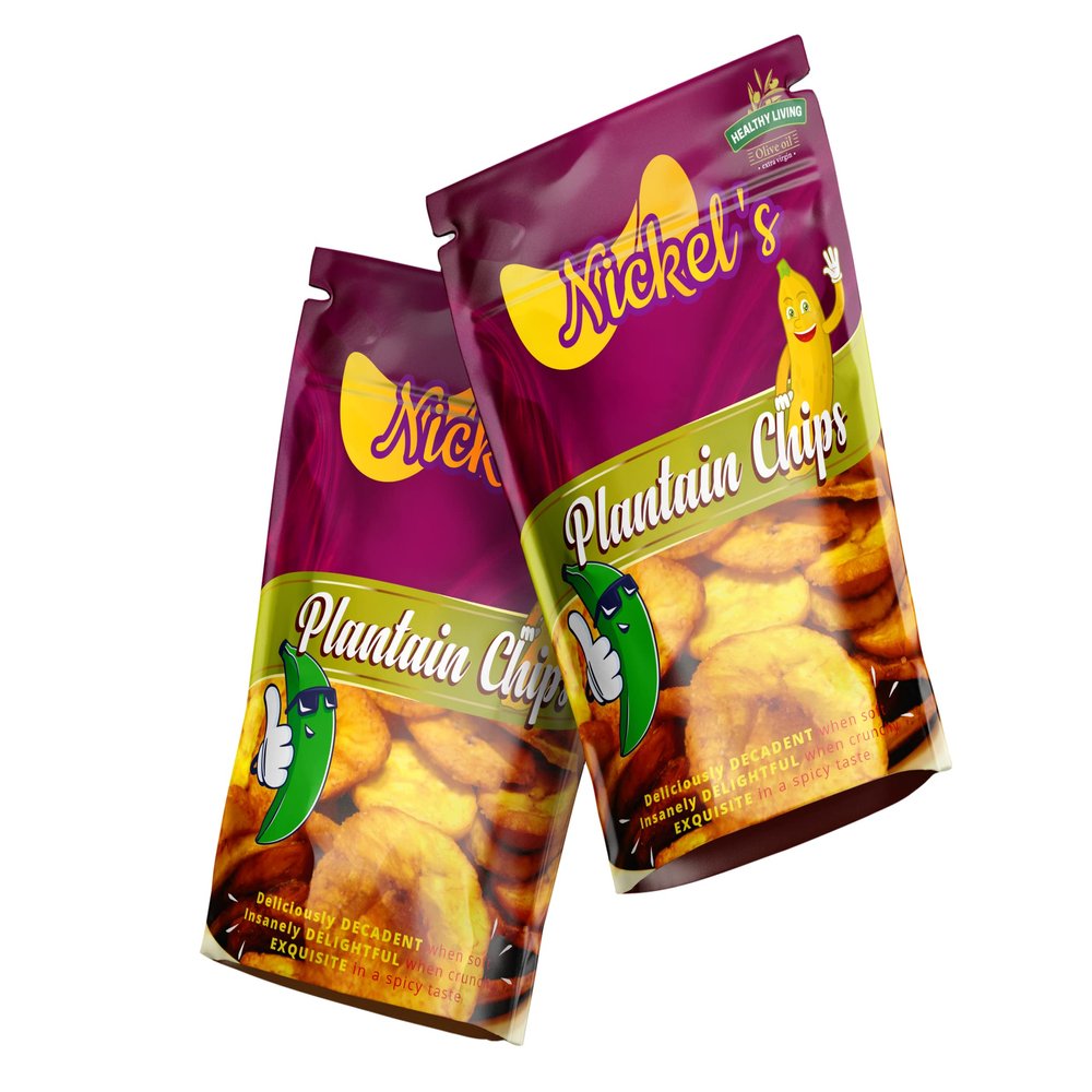 Nickels Food Naturally Sweet Plantain Chips- Fried in Sunflower Oil, Crunchy & Healthy Snack Banana Chips for Family or Events, All Natural Gluten-free Plantains Chips, No Artificial Flavors- 7.0 OZ