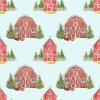 Beautiful Watercolor Barn Christmas Wrapping Paper Farmhouse Gift Wrap (12 foot x 30 inch roll) view 1