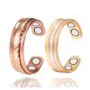 EnerMagiX Copper Rings for Women, 2PCS Adjustable Tricolor Gold Braid Magnetic Set Ring, 99.9% Solid Copper Jewelry2PCS view 1