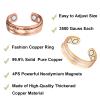 EnerMagiX Copper Rings for Women, 2PCS Adjustable Tricolor Gold Braid Magnetic Set Ring, 99.9% Solid Copper Jewelry2PCS view 3