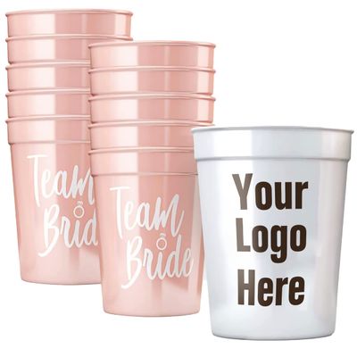 1000PCS Custom Stadium Cups Personalized Plastic Cups Disposable Cups Bulk 16 oz Plastic Cups
