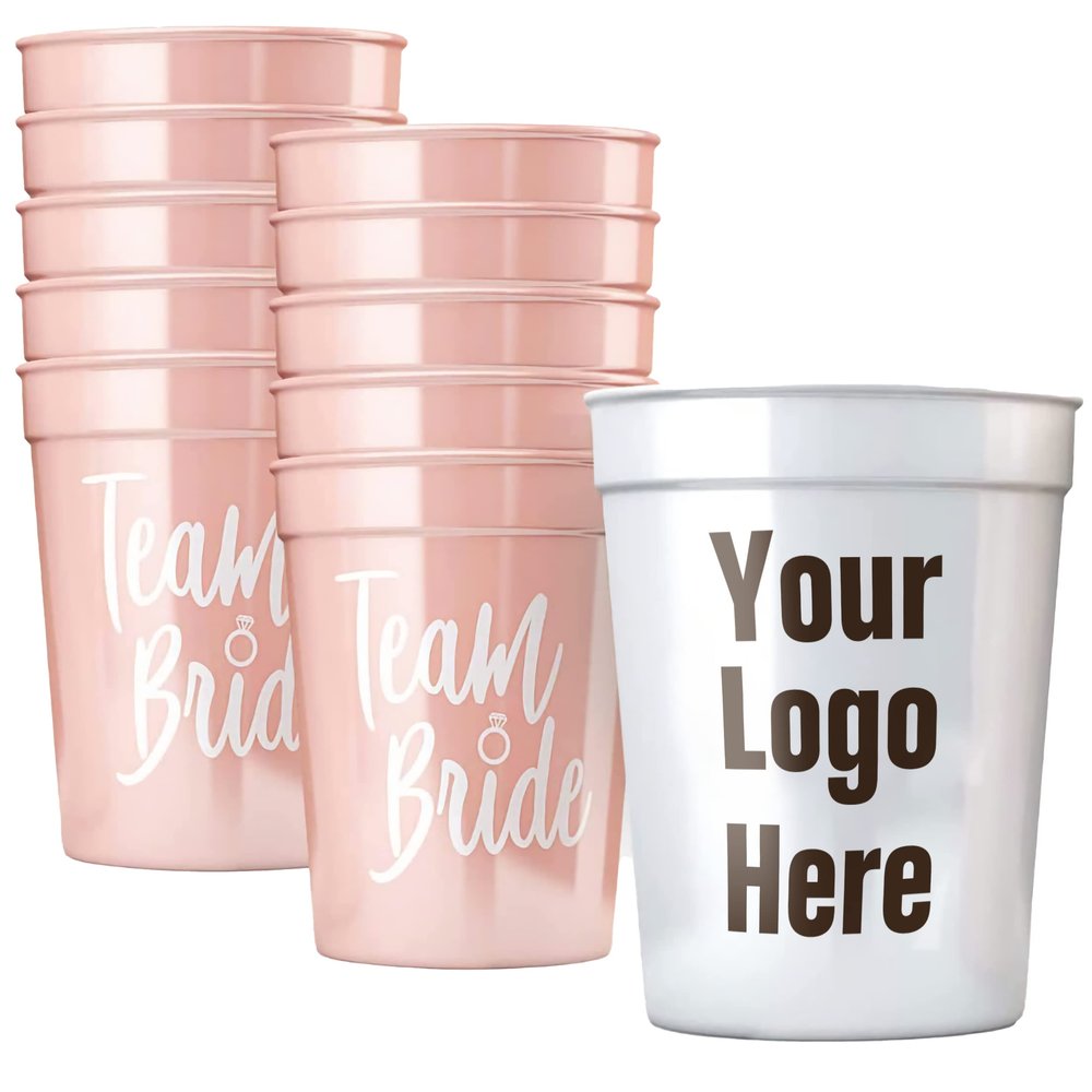 1000PCS Custom Stadium Cups Personalized Plastic Cups Disposable Cups Bulk 16 oz Plastic Cups