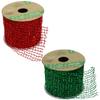 KRE Glitter Christmas Mesh Ribbon 9 Feet Long, Making DIY Decoration Arts Material Supplies for Christmas Tree Decorating Ribbon, Gift Wrapping, Tree Garland, Topper Bow, Pack of 2 with Bonus Boigfer view 1