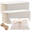 SEUNMUK 150 Pack 5 x 3.5 Inches Large Pillow Boxes, Kraft Pillow Boxes with Jute Twines, white Pillow Candy Box Party Wedding Favor for Anniversary, Birthday, Halloween view 1