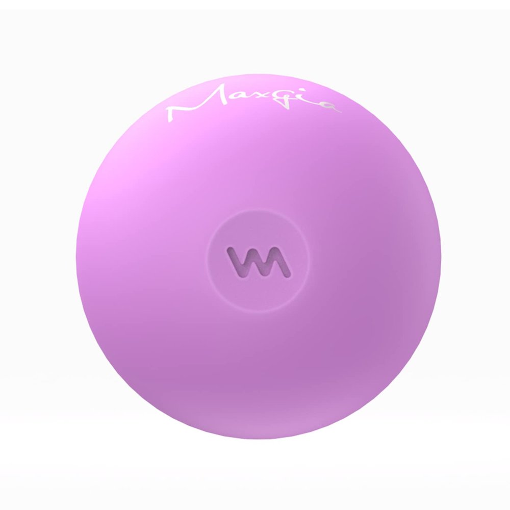 Maxgia 2" Mini Massage Ball, 5 Speeds Vibrating Massage Roller Ball for Palm, Hand, Foot, Leg, Neck, Back, Trigger Point Muscle Therapy Ball for Myofascial Release, Plantar Fasciitis, Purple