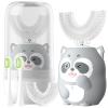 ELOTAME Kids Electric U Shaped Toothbrush Children Cartoon Sonic Automatic Toothbrush with 4 Brush Heads Full Mouth 6 Cleaning Modes - (Age 2-7, Gray) view 1