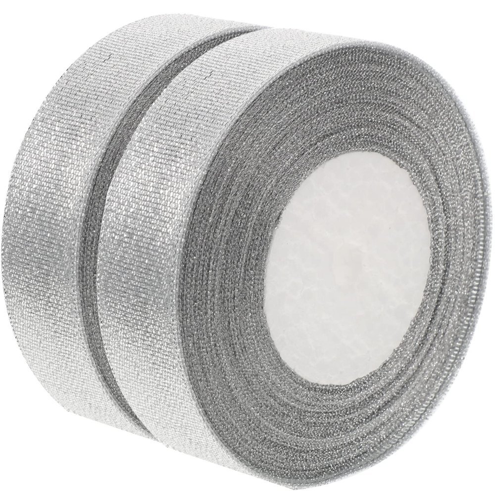 VICASKY 2rolls Cuttable Present Ribbon of Glitter Craft Ribbon for Decorations Birthday Parties and Weddings Lightweight Washable Non-Fading Easy to Trim