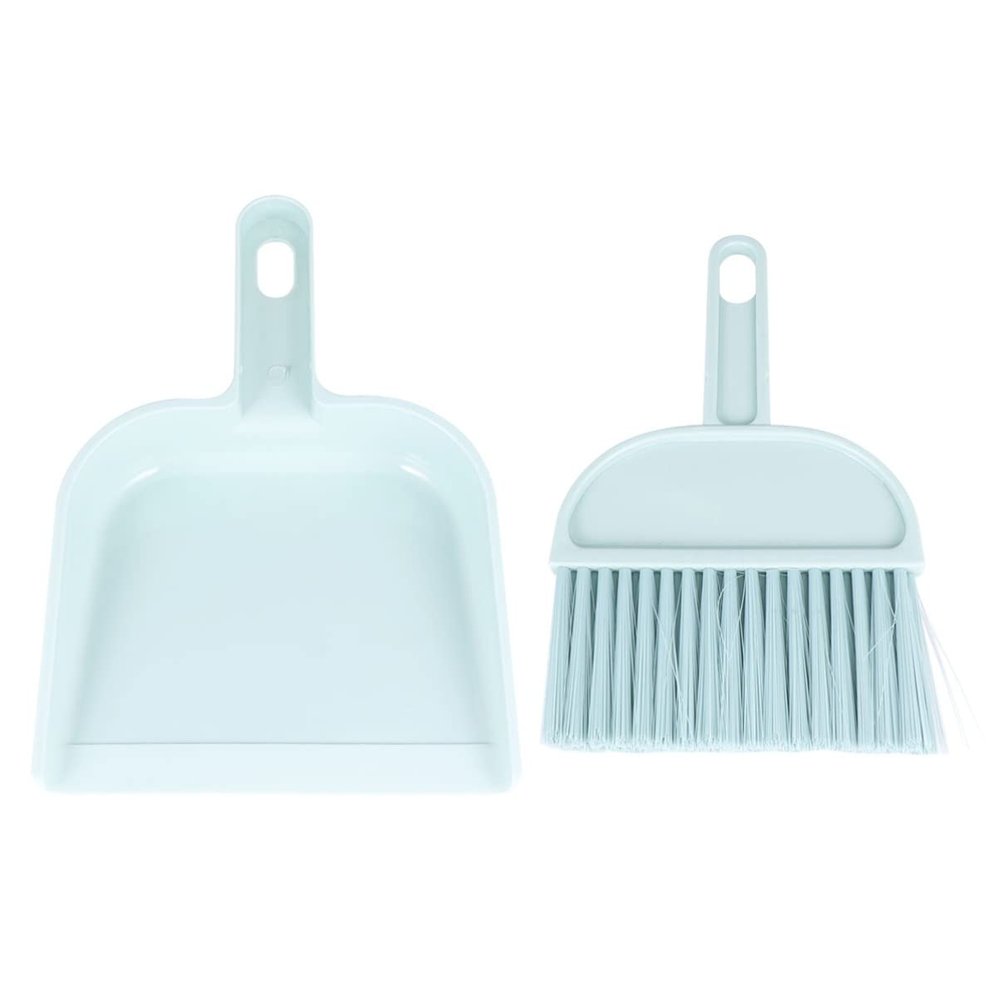 2 Sets Mini Broom and Dustpan Small Dustpan and Brush Set Pans with Brush for Table Desk Countertop Key Board Cat Dog and Other Pets Cage