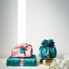 Korean Traditional Fabric Bojagi Gift Wrapping, Wine Bottle Wrap (21"X21") (Deep Sea Green) view 3