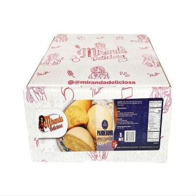 Miranda Deliciosa Traditional Colombian cheese bread Pandebono, made with cheese and two kinds of flour; tapioca flour (cassava or yuca starch) and cornmeal. 1 Box, 15 Units