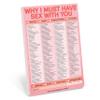 Knock Knock Why I Must Have Sex With You Pad, Sexy Checklist Note Pad, 6 x 9-inches (Pink/Red) view 1