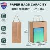 METRONIC Brown Paper Bags 10x5x13 50Pcs,Kraft Gift Bags Medium Size with Handles, Craft Paper Wrap Bag Bulk for Shopping Birthday Party Favors Grocery Retail Goody Business view 3