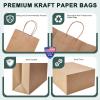 METRONIC Brown Paper Bags 10x5x13 50Pcs,Kraft Gift Bags Medium Size with Handles, Craft Paper Wrap Bag Bulk for Shopping Birthday Party Favors Grocery Retail Goody Business view 4