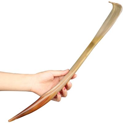 Back Scratcher for Women Natural Yak Horn Short/Long Backscratchers, Home Elderly Use Scratching Tool with Hanging Holes, (Color : Natural Color, Size : 41-45cm)