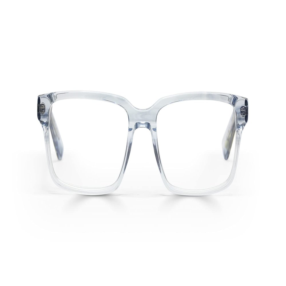 eyebobs Hugh Jass Premium Blue Light Reading Glasses for Women and Men | Rectangle Blue Light Blocking Computer Glasses | Grey Crystal Front and Temples | 2.25