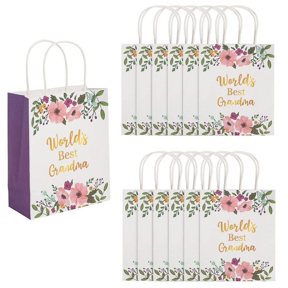 Medium Grandmothers Day Gift Bags - 12 Pieces