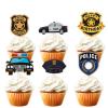 18pcs Dessert Cupcake Topper Policeman Police Officer Theme Decorations Boys Girls Happy Birthday Decor Supplies view 1