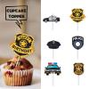 18pcs Dessert Cupcake Topper Policeman Police Officer Theme Decorations Boys Girls Happy Birthday Decor Supplies view 2
