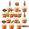 18pcs Brown Glitter Dessert Cupcake Topper Aged to Perfection Beer Festival Traditional Oktoberfest Festival Theme Decor Supplies Men Happy Birthday Decorations view 3
