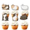 18pcs Glitter Guinea Pig Dessert Cupcake Topper Pet Hamster Theme Decorations Baby Shower Boys Girls Happy Birthday Party Decor Supplies view 1