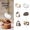18pcs Glitter Guinea Pig Dessert Cupcake Topper Pet Hamster Theme Decorations Baby Shower Boys Girls Happy Birthday Party Decor Supplies view 2