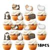 18pcs Glitter Guinea Pig Dessert Cupcake Topper Pet Hamster Theme Decorations Baby Shower Boys Girls Happy Birthday Party Decor Supplies view 3