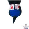 Barkertime Happy Elephants on Blue Premium Waterproof Cat Diaper, M, with Tail Hole - Made in USA view 2