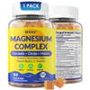 Magnesium Complex Gummies 400mg, Magneisum Glycinate Citrate Malate + Turmeric, GABA, B6 B12, Kava Kava, L-Theanine for Sleep, Calm, Relaxation, Energy, Magnesium Gummies for Women Men, Vegan, 60 Cts view 1