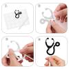 18pcs Black Glitter Doctor's Stethoscope Dessert Cupcake Medical College Graduate Theme Decorations Boy Girl Happy Birthday Party Decor Supplies view 4