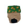 Barkertime Holiday Gingerbread on Brown Cat Diaper, M, with Tail Hole - Made in USA view 1