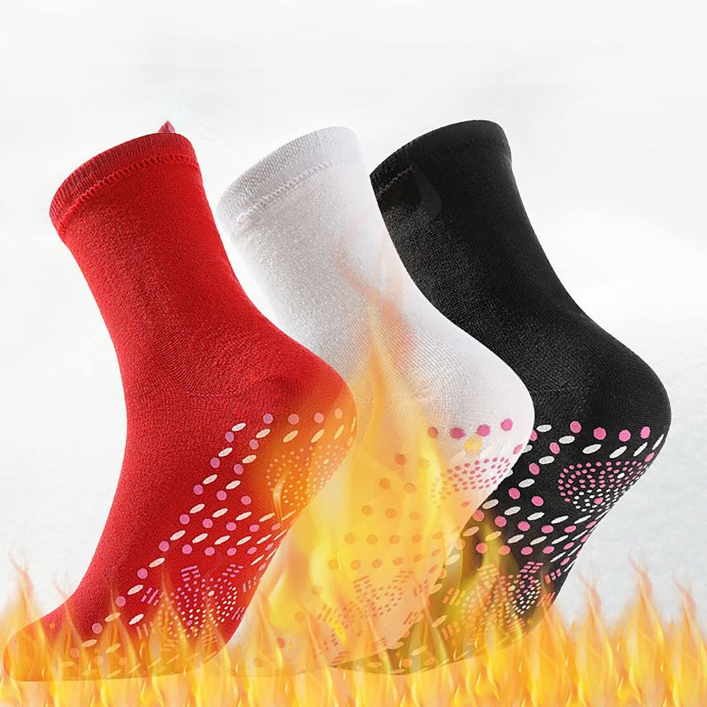 Firzero 5 Pairs Self-Heating Shaping Socks, Af-iz Tourmaline Acupressure Slimming Health Sock, Winter Warm Heated Ski Socks Hyperthermia Massage Socks for Women Men