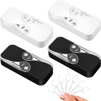 4 Pcs Floss Pick Holder Dispenser Portable Travel Floss Picks Case Dental Storage Box for Adults Tooth Picks Suitable for Tourism and Business Trips