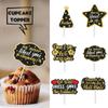 18pcs Gold Glitter Dessert Cupcake Topper We Will Miss You Dont Go We Beg You Theme Decor Supplies Men Woman Coworker Funny Retirement Going Away Party Supplies view 2