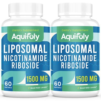 Aquifoly Liposomal Nicotinamide Riboside Supplement 2000 mg with TMG and Pterostilbene for Maximum Absorption, Superior to NAD, Boosting NAD+, Cellular Energy, and Age Defense, 120 Softgels