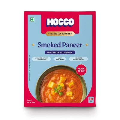 HOCCO Jain smoked Paneer Ready to Eat | Just Heat and Eat | Pure Veg Indian Food | No Added Preservative& Colours | Meal Ready in 5 Minutes | Microwaveable Serves 2-300g