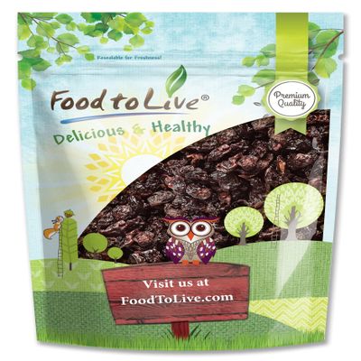 Food to Live Sun-Dried Dark Sweet Cherries, 8 Ounces  Unsweetened Whole Raw Pitted Fruits, Unsulfured, No Added Oil, Sugar or Preservatives. Soft & Tasty. Great for Desserts, Salads and as a Snack.
