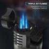SAMNIU Pack of 2 Torch Lighter, Triple Jet Flames, Visible Gas Tank, Windproof Butane Refill Pocket Lighters for Candle, Mens Gift (Gas not Included) view 3