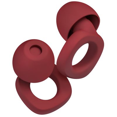 Audree Soft Ear Plugs for Noise Reduction, Reusable Flexible Earplugs for Sleep, Travelling, Focus, Study & Noise Sensitivity, 28dB Noise Cancelling, 8 Silicone Ear Tips in XS/S/M/L, Red