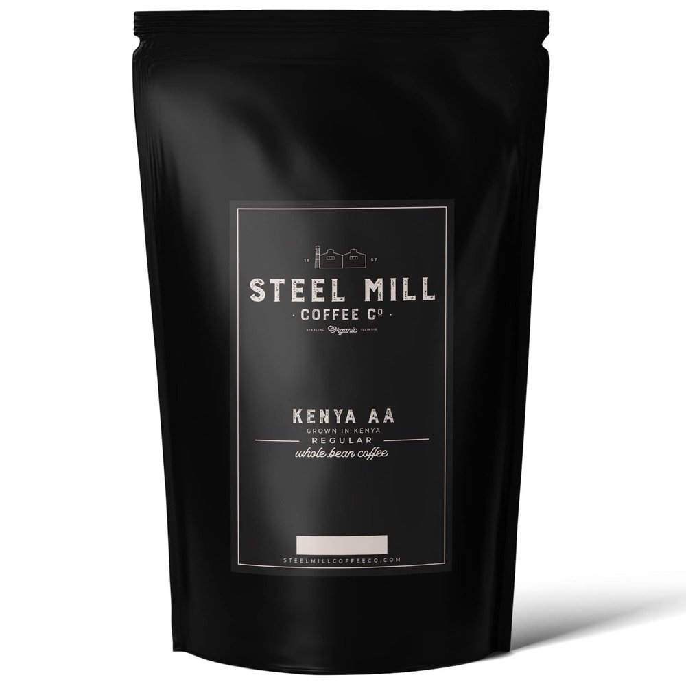 Steel Mill Coffee Co. Kenya AA Ground Coffee - 12 oz, Medium Roast, 100% Arabica, Single-Origin, Vegan, Gluten-Free, Sugar-Free, African Origin