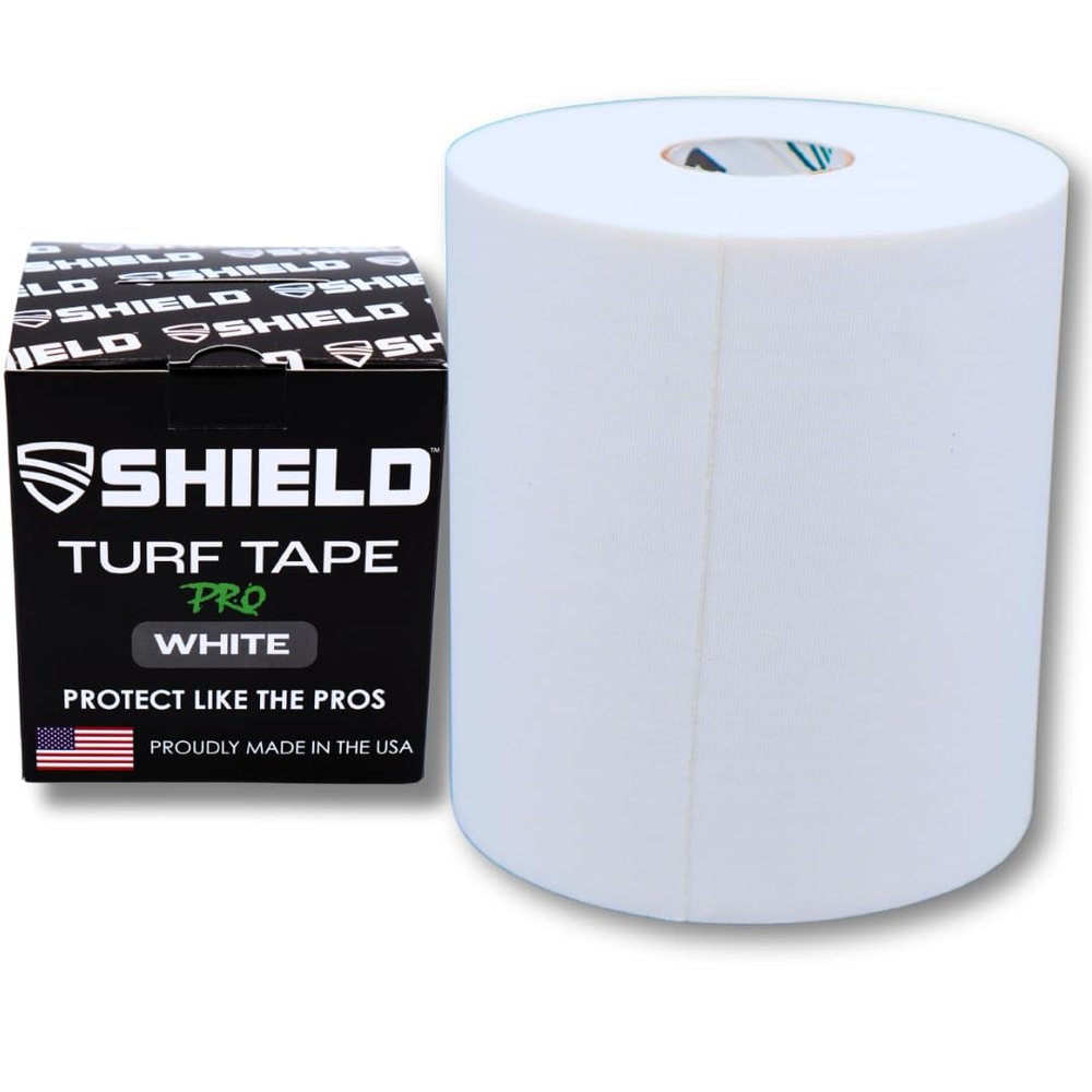 SHIELD Turf Tape Football USA Made 30 Ft, Flexible Arm Protection, Sweatproof Athletic Tape, Durable 4-Way Stretch White