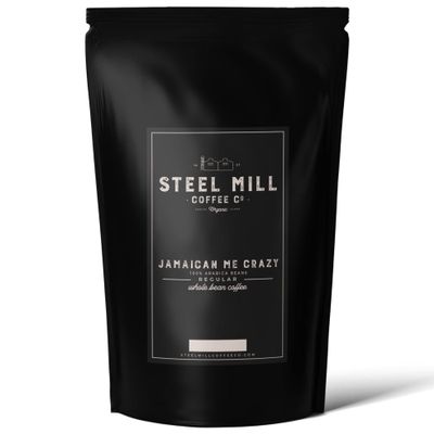 Steel Mill Coffee Co. Jamaican Me Crazy Coffee - 12 oz Ground, Medium Roast, 100% Arabica, Vegan, Gluten-Free, Sugar-Free, Colombian Origin