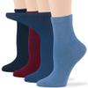 Women's Viscose from Bamboo Diabetic Quarter Socks, Non-Binding - 4 Pack Medium - Solid Casual Quarter Seamless - Sock Size 9-11 Shoe Size 5-9 M Dark Navy, Burgundy, Light Navy, Denim Blue view 1