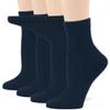 7BIGSTARS KINGDOM Women's Viscose from Bamboo Diabetic Quarter Socks, Non-Binding Loose Fit - 4 Pack Large - Solid Casual Thin Seamless - Sock Size 10-12 Shoe Size 8-12 L Dark Navy view 1